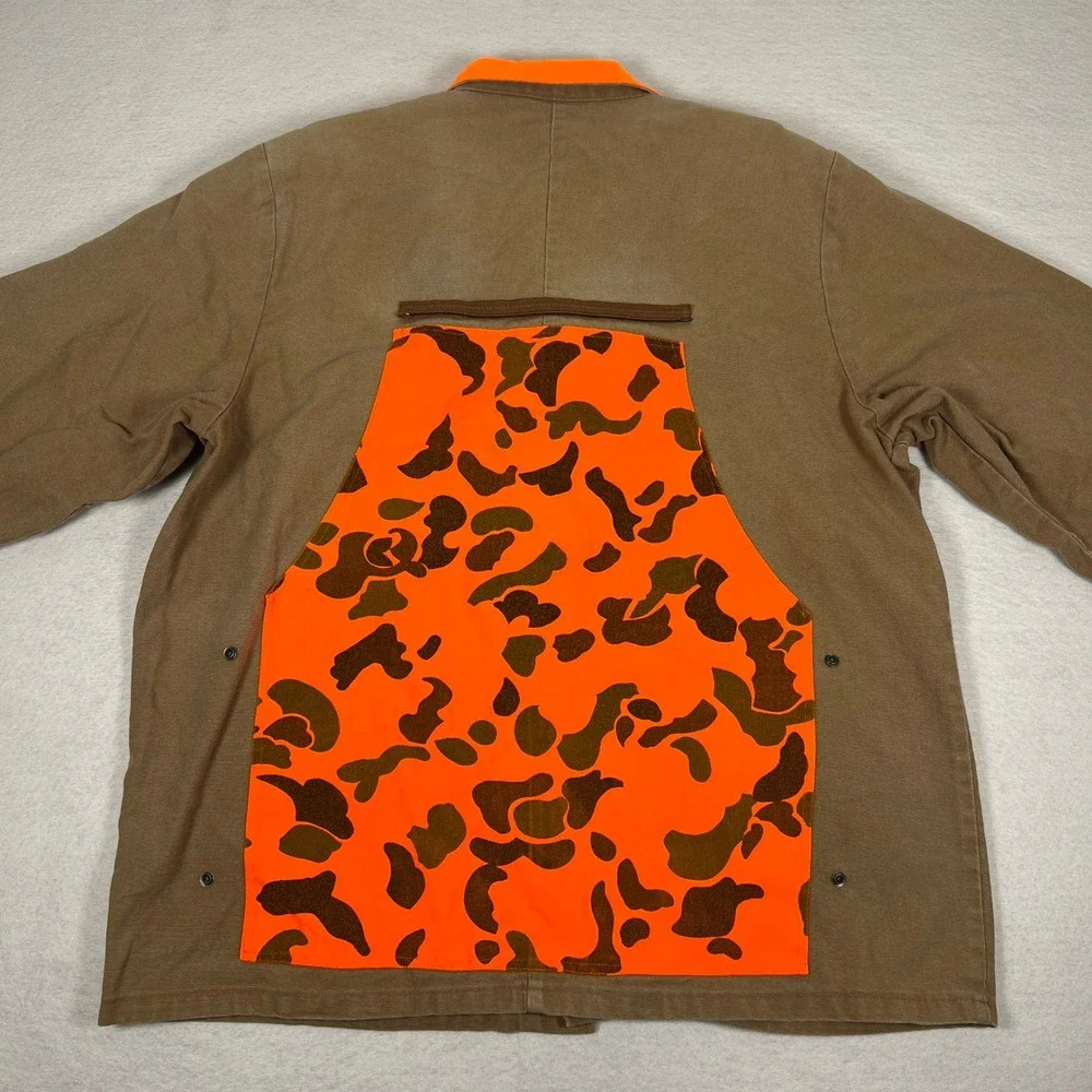 Walls Vintage Mens XLRegular Brown Hunting‎ Jacket Blaze Orange Accents Made USA